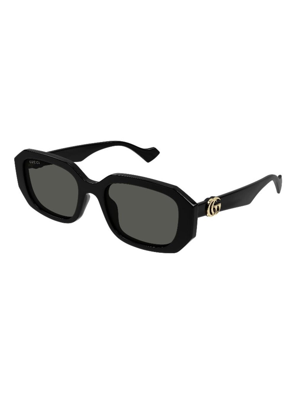 New Gucci Women's Sunglasses Black Square Grey Lens Injected Frame GG1535S 001